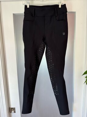 Maya Delorez Black Full Seat Compression Riding Breeches with Silicone Grip